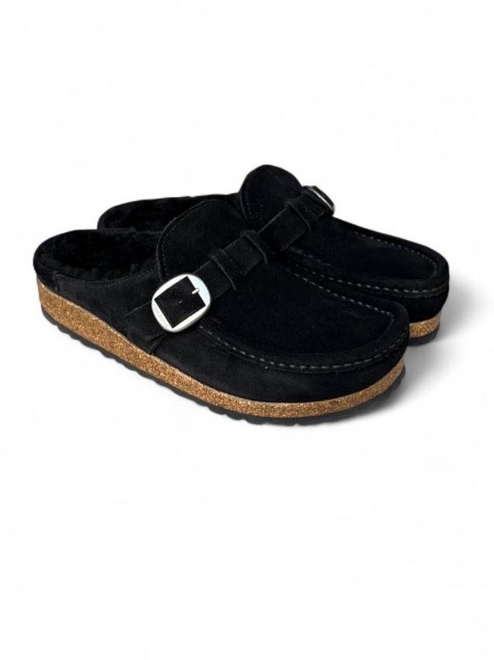 Birkenstock Buckley Shearling Suede Clogs Black EU 39 US Women’s 8 Narrow